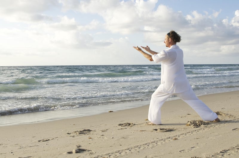 Beach yoga